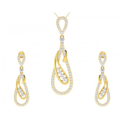 Rene Diamond Pendant & Earrings Set